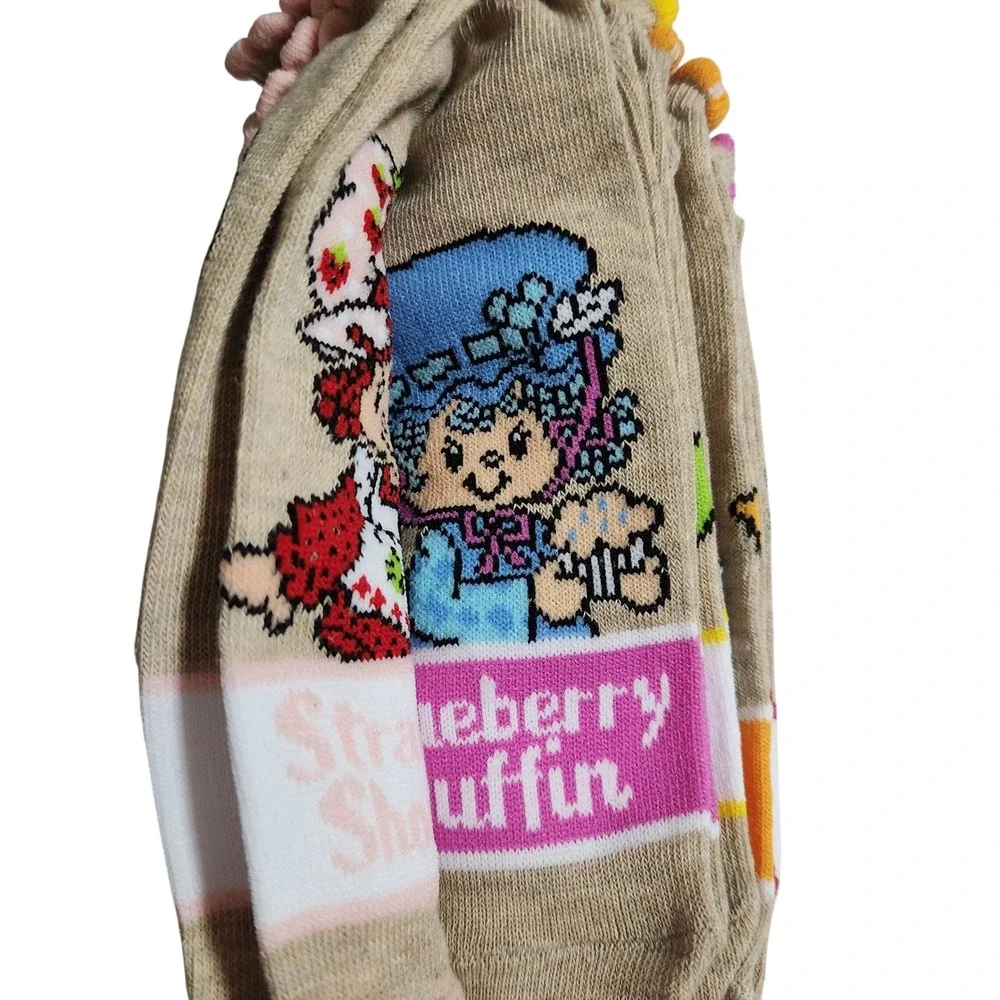 Strawberry Shortcake Retro No Show Socks 5 Pair‎ Pack Women's Shoe Size 4-10 New